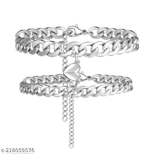 TC German Design Heart Magnetic Couple Bracelets For Lover Men Women Love Chain Link Bangle Charm Bracelet