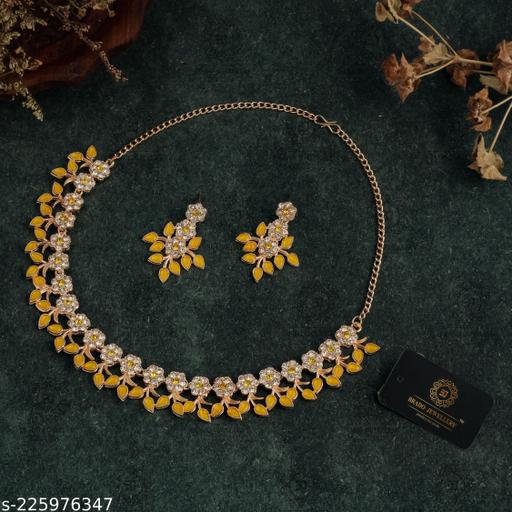 Mbro-Jewellery-Rose-Gold-Plate-Ruby-Stone-Choker-Necklace-set-For-Women-and-Girls-Jewellery-Set