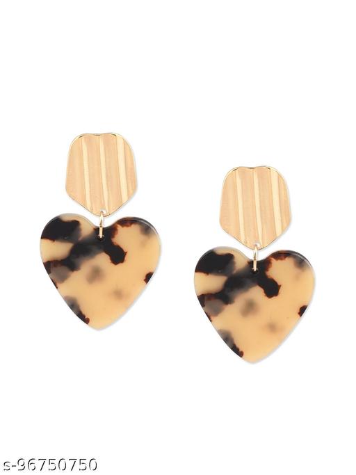 Lilly & Sparkle Gold Toned Tiger Acelete Dangler Earrings