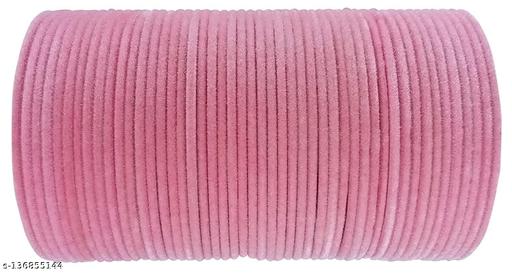 LIGHT PINK VELVET BANGLES - 2 DOZEN