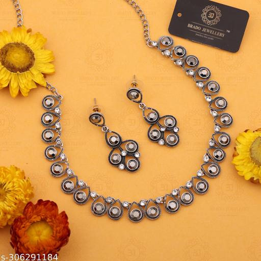 VORA-FASHION-Silver-Diamond-Choker-necklace-For-Women-and-Girls