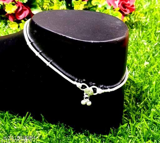 Chain Anklet Payal Alloy's White Metal For Women and Girls