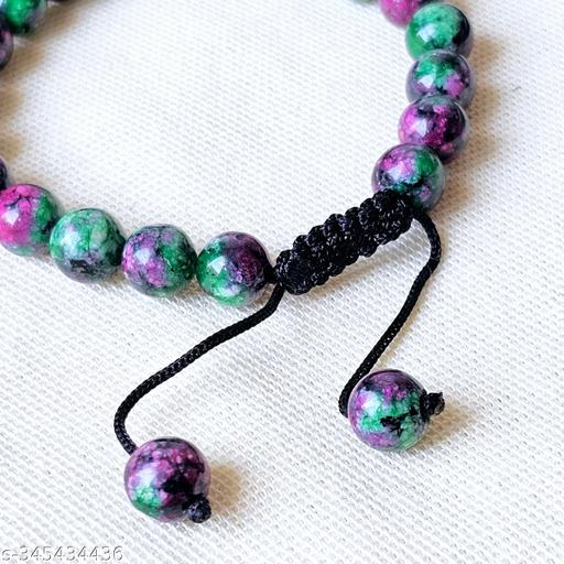8mm Natural Ruby Zoisite Bracelet Beads Lab Stretchable Elastic Ruby Zoisite Crystal Gemstone Meditation Healing Mens Women Yoga Bracelet