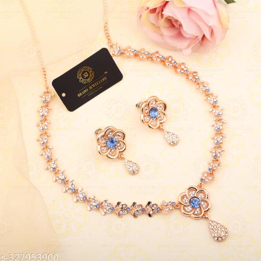 New-Rose-Gold-Diamond-Necklace-For-Women-And-Girl