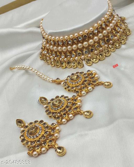 Traditional-Kundan-&-Pearl-Gold-Plated-Choker-Necklace-Set-for-Women