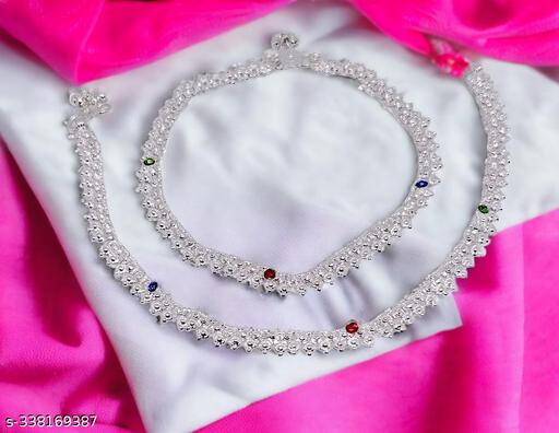 Traditional simple alloy anklet for women