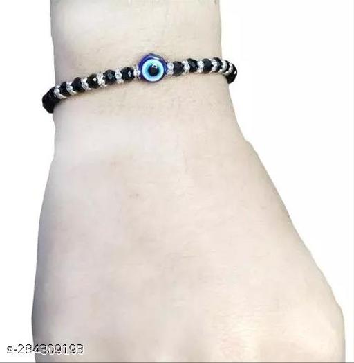 Jewelniche Evil eye Crystal Stone Stainless Steel Bracelet for women and girls Free Size Adjustable PACK OF 1