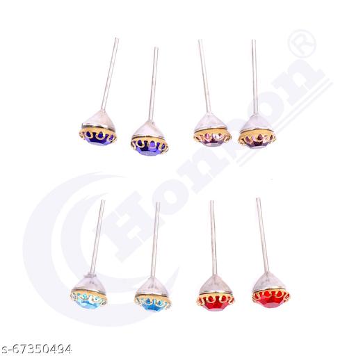 Shivarth Multicolor small Crystal & Heart Shape & Multi Color Round Shape Stud Earrings With Plastic Back for Girls and Women (Combo of 30Pairs)