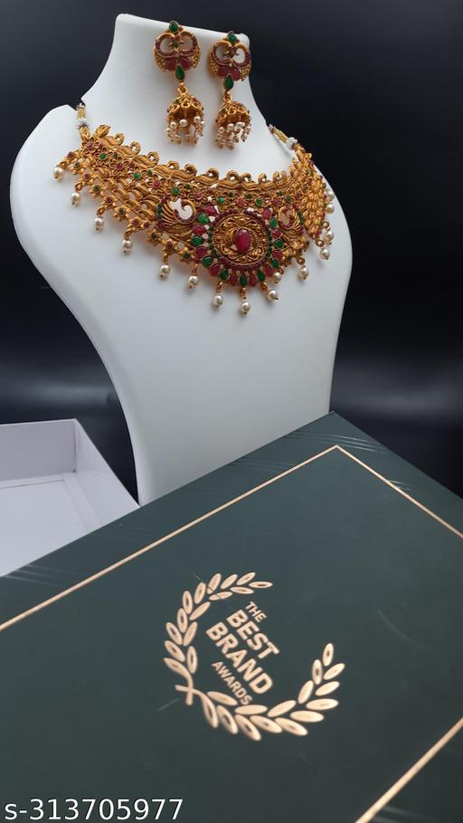 CHOKER-WITH-EARRINGS,JWELLE,JWELLERY-SET