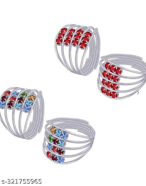 Allure Graceful Women Silver Toe Rings (Bichiya)