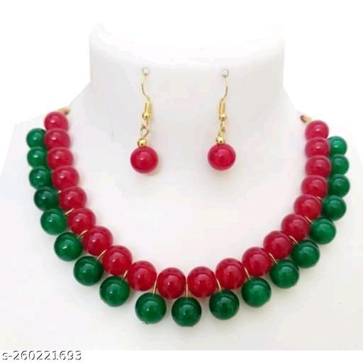 KVDesigns-Alloy-Combo-Necklace-for-Women-Pack-of-2-Necklace-BlackWhite-&-RedGreen