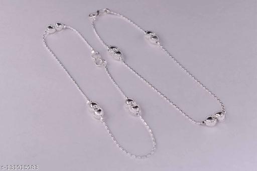 Silver Payal/Payzeb-Light Weight Everyday Wear Designer Indian Payal-Trending Women Foot Anklet