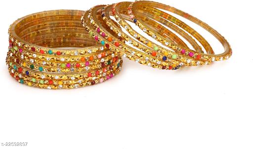 Women Latest Bangles Designee Set With Safety Box