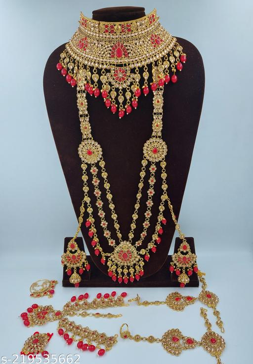Jewel City Elegant South Indian Bridal Jewelry Set with Layered Necklace and Traditional Accessories main image 1