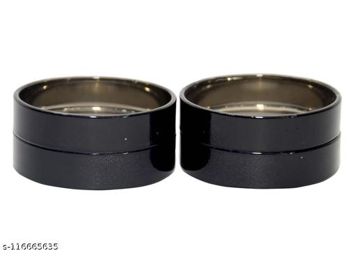 Ajit bangle Store Black color Glass Bangle For women and Girls (pack of 4 Bangle)