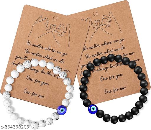 Marbel black and white bracelet with evil protction