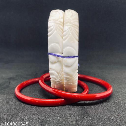 Seashell Store Latest New Traditional Shakha Pola Shinning & Glowing & Unique Glittering Polished shakha pola or Shankha Churi for Traditional Worned By Married women