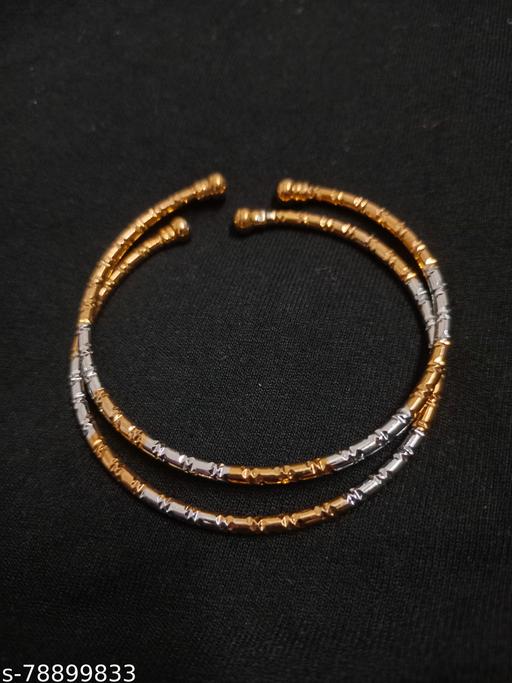 Silver golden kadli daily wear 1 pair