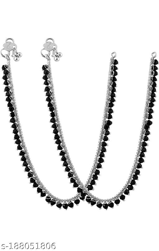 Beautiful Black crystal payal Anklets & Toe Rings