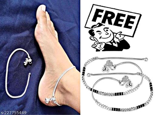 Queen Tranding Silver Tipe Anklet with Free Anklet
