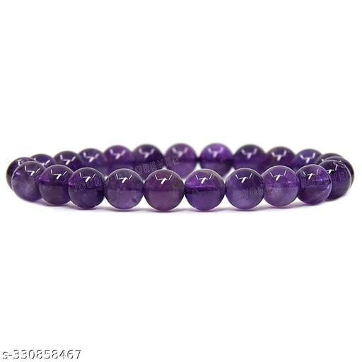 Shashank Soul Amethyst Bracelet Natural Healing Gem Stone Bracelet for Men & Women , Color Purple, Bead Size 8 mm