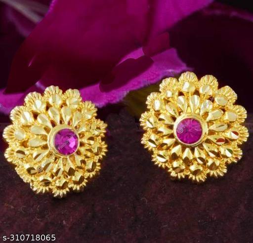 south indian style screw back closure 1 gram gold plated tops earings
