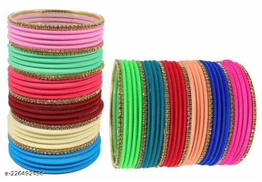 Bangle Set For Women And Girl Velvet Metal Bangle Pack Of 48