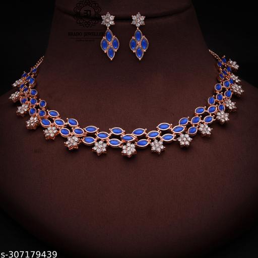 Swastik-Rose-Gold-Necklace-With-1-pair-Of-Earrings-For-Women-And-Girl