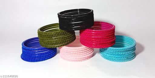 SHEZ GLASS VELVET BANGLE Set ( pack of 48 )