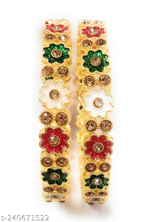 Meenakari Gold plated 2 pcs Bangles set