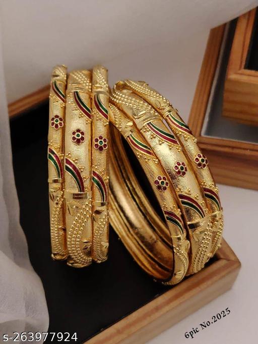 Women's Exclusive Golden Multicolor combo Bangles