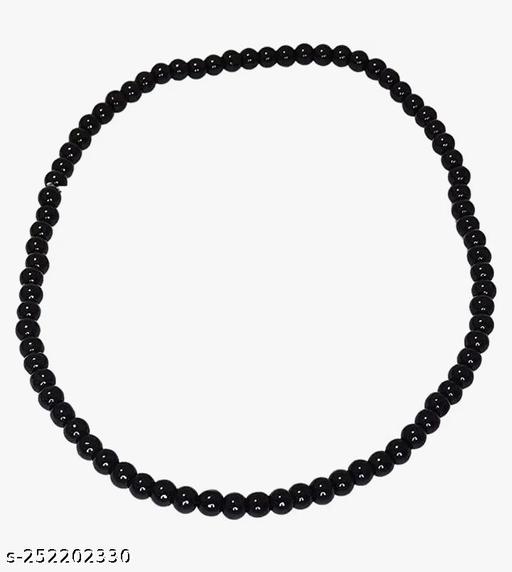 Strachable najariya payal (Anklet) with black glass crystal beads waterproof for women and girls (one piece)