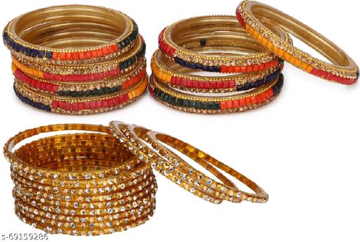 Somil New Designer Combo Of Colorful Glass Bangle/Kada Set_Bridal865