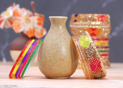 Shivarth Acrylic Mini Chuda with Beaded Stone Work Bangle Set Bridal Punjabi Choora Rajasthani Rajputi Fashion Jewellery Multicolour Chuda for Girls & Women (Pack of 26 )