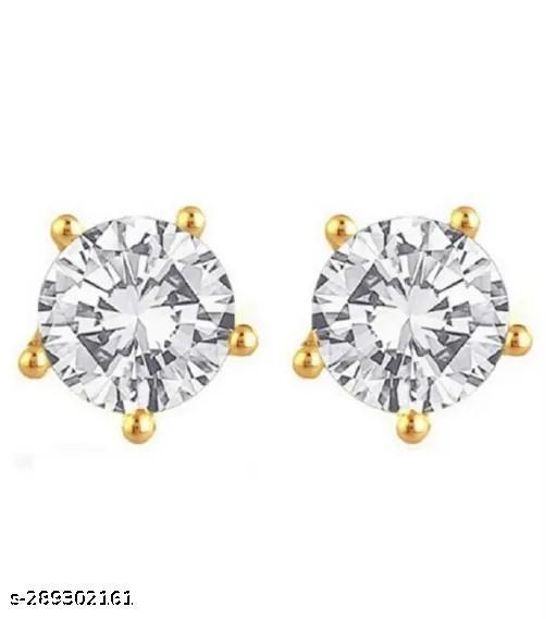 V.K Fashion Earrings Combo Pack Of 2 American Diamond Earrings And Studs