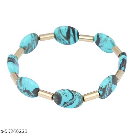 Oval Shaped Mosaic Beads Stretchable Fashion Bracelet for Women