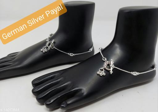 Oxidized German Silver Antique Traditional/ Designer Payal Anklets Pair for Women/Girl | Anklets