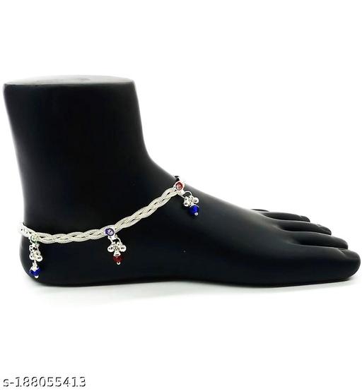 Beautiful Silver Plated Crystal Anklets For Women and Girls