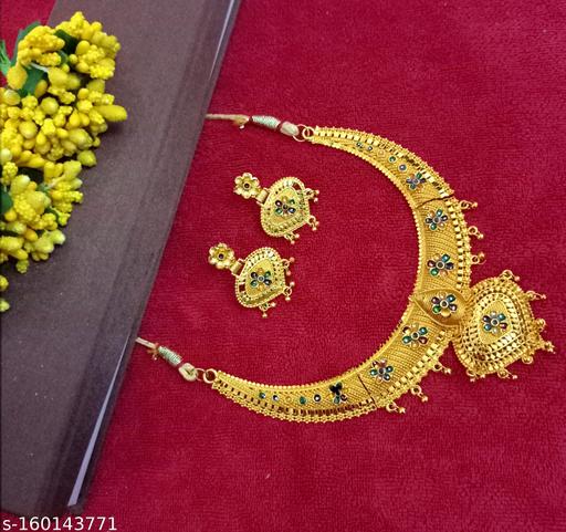 66-Stylish Gold Plated Nacklace For Girls & Women's