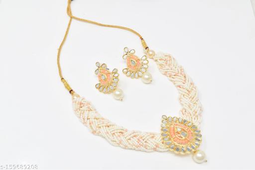 Peach-pearl-with-jadatar-choker