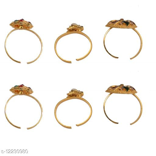 RABIA TAJ PEARL Traditional 3 pairs Toe Rings