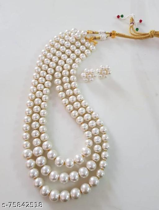 Sahaj-Ent-Imitation-Pearl-8MM-Bead-Size-Strand-Necklace-Moti-Mala-Jewellery-Set-with-Earrings-for-Women-Girls