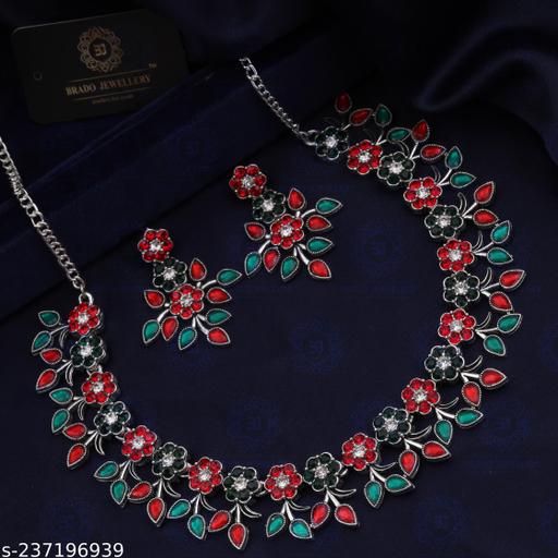 K-J--Diamond-Choker-Neklace-Set-With-Earring--13--Multi-Jewellery-Set