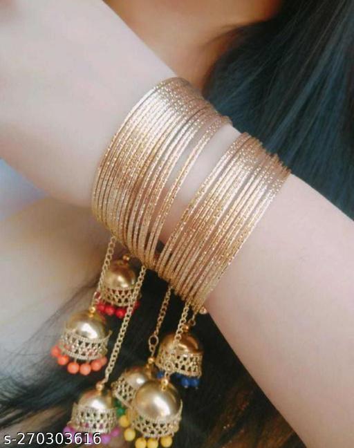 Bangles Bracelet Cuff with jhumki kalire latkan Bracelet for Women and Girls