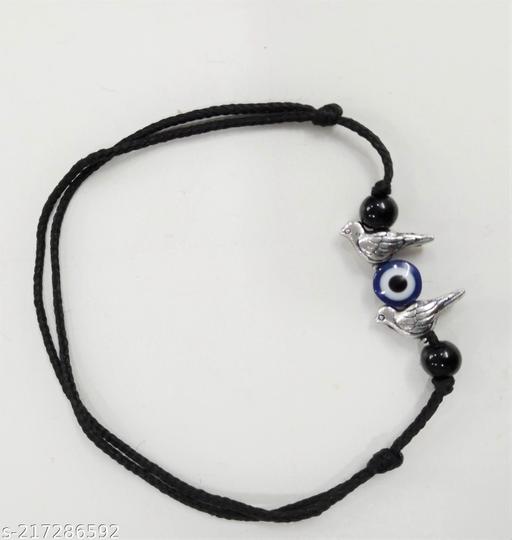 Go4crafts - Adjustable black thread EVIL EYE anklets