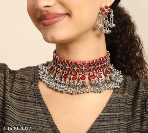 Primis-Present's-You-latest-Designed-Silver-Toned-Pink-&-Orange-Enamelled-Jewellery-Set-For-Girls-&-Woman