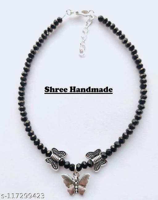 Antique Butterfly Pearl Anklet For Girls And Women