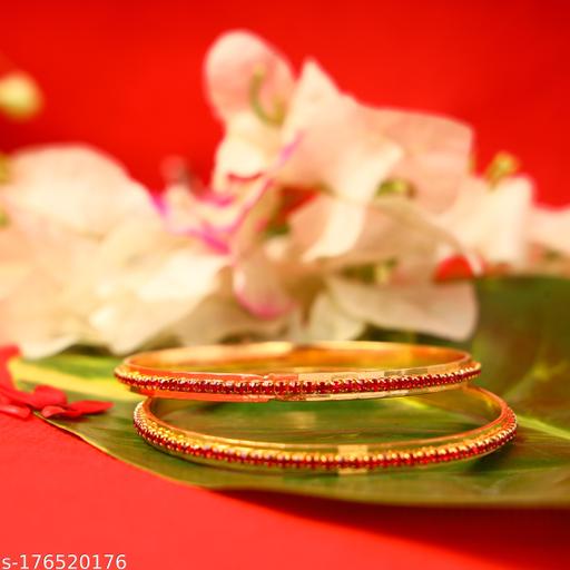 Pretty Red Stone Bangles Set for women and Girls