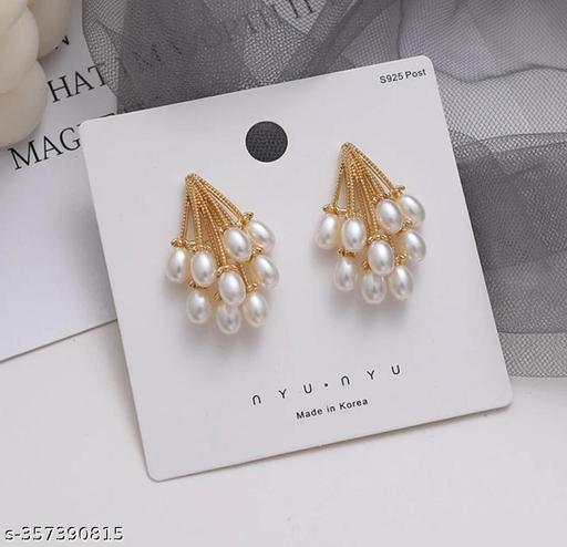 1 Pair Vintage European And American Exaggerated Imitation Pearl Earrings For Women, Gorgeous Jewelry