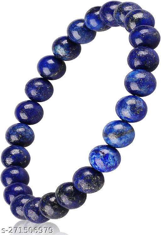 Lapis Lazuli 8 MM Bracelet, Friendship Anxiety Healing Crystal Bracelets, Beaded Protection Bracelet for Men Women Wealth Prosperity Feng Shui Good Luck Blue Stone